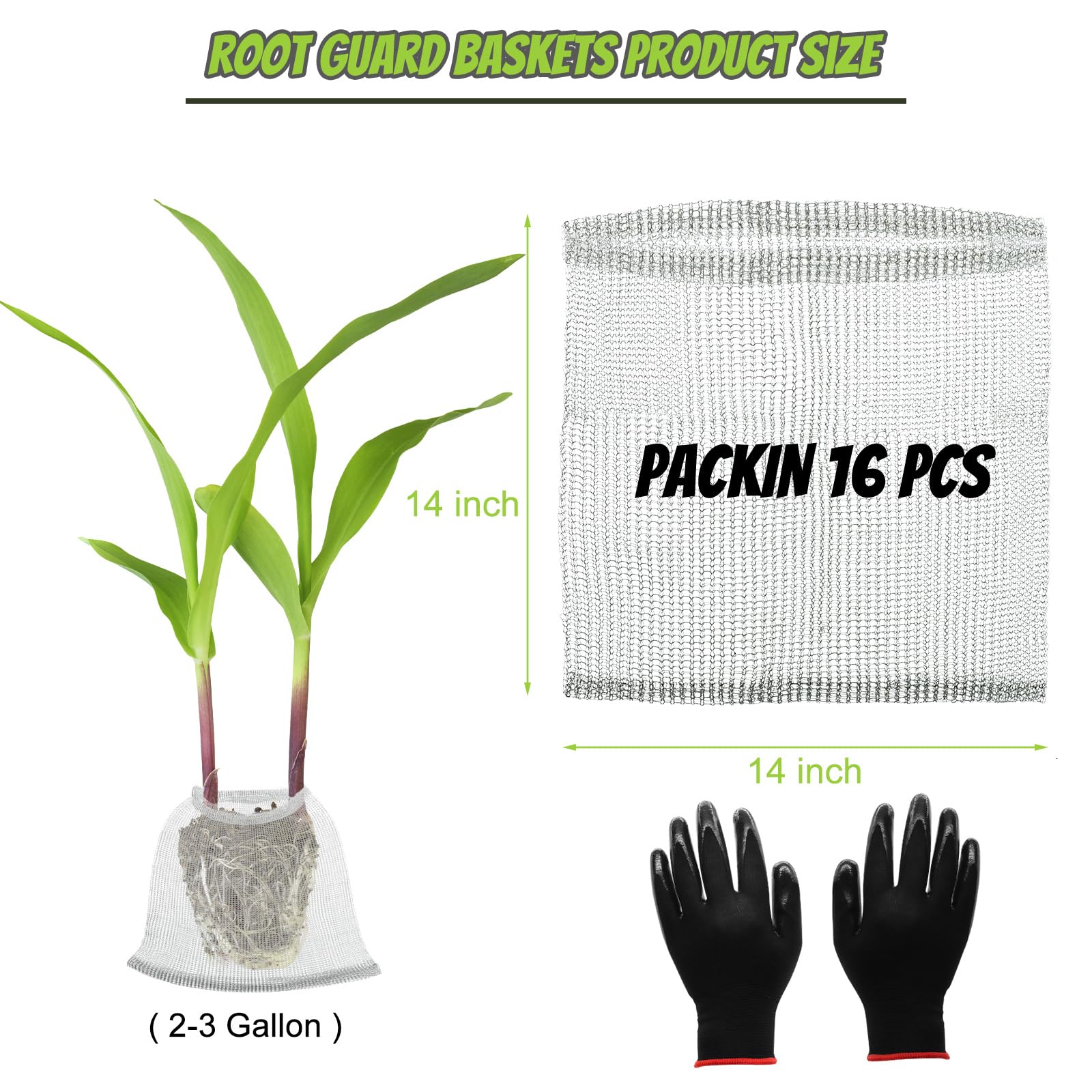 Froidesente 16-pcs root guard baskets arranged for garden protection setup.