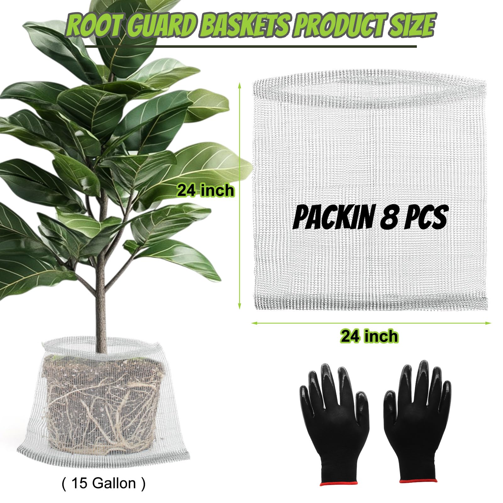 Froidesente 304 stainless steel mesh basket in garden ready to deter digging pests
