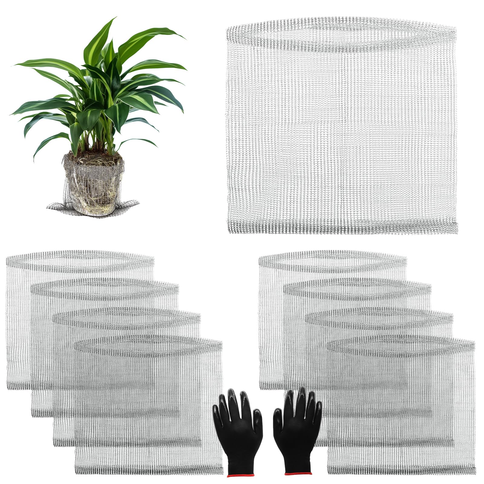 Froidesente 8-pcs root guard baskets protect plant roots from burrowing pests.