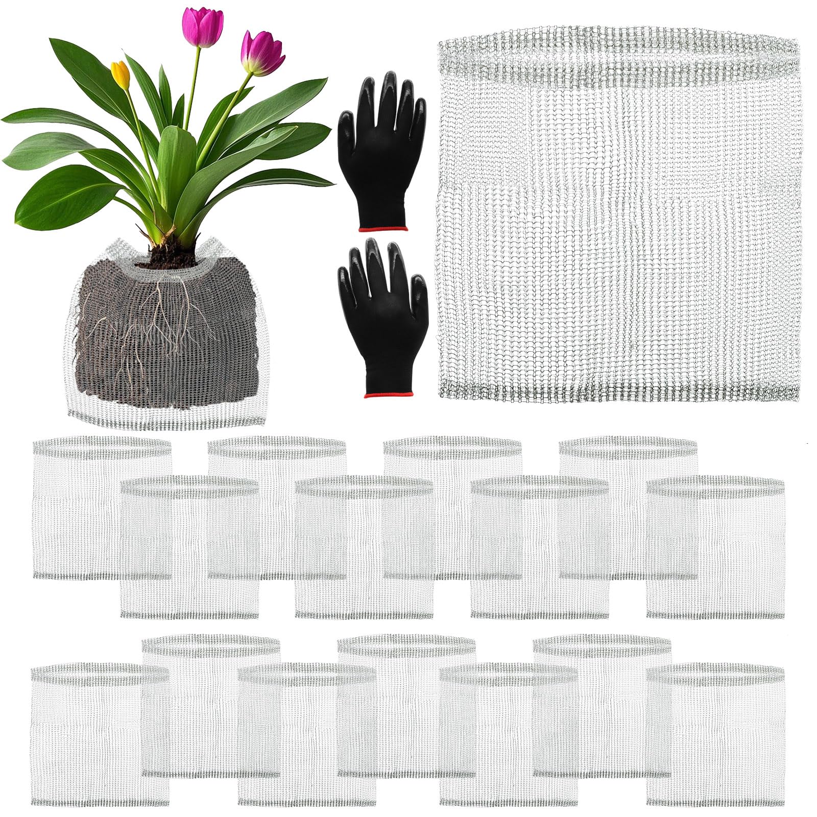 Froidesente root guard basket 3-gallon mesh protecting plant roots from pests.