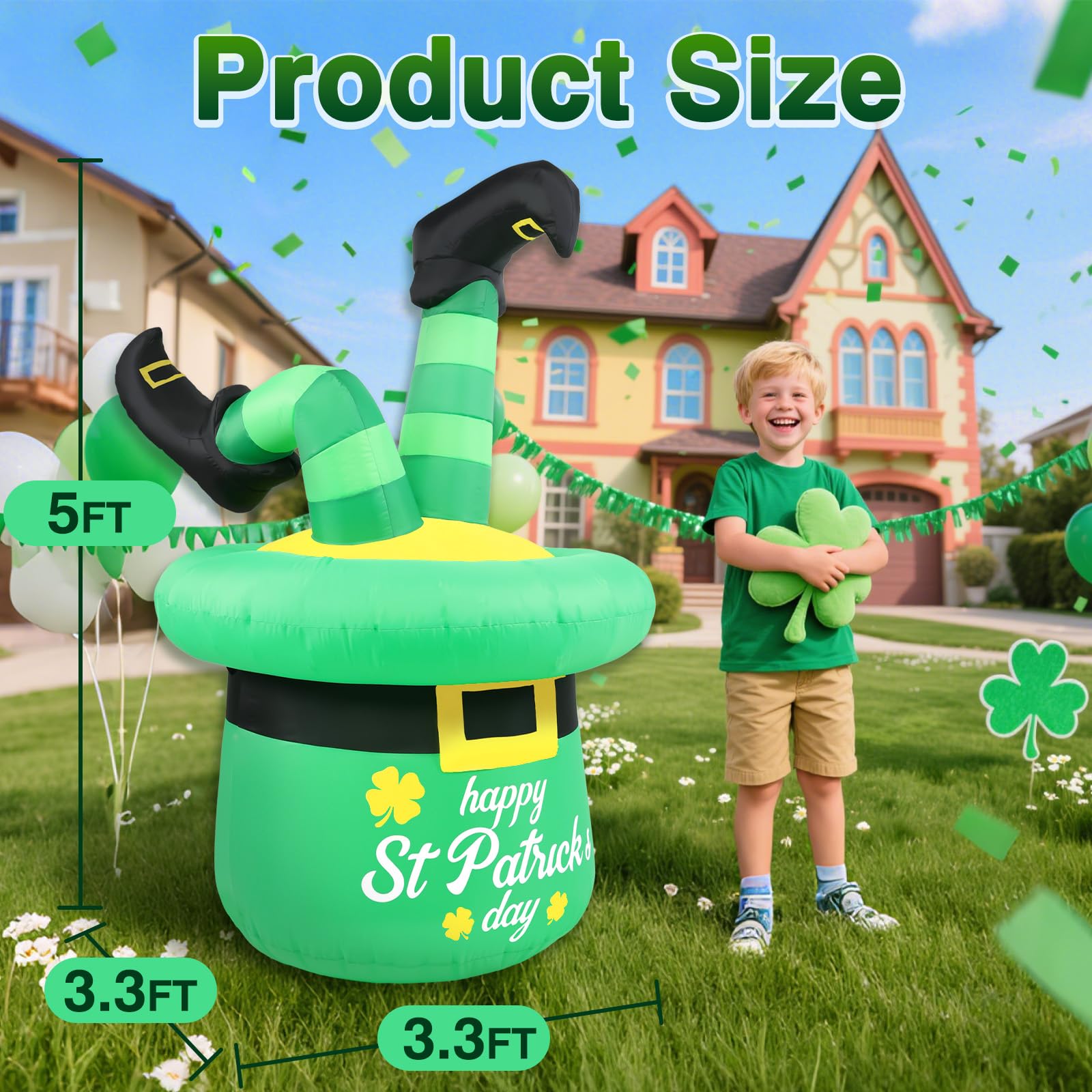 Frojuly inflatable with LED lighting, warm glow enhances after-dark visibility.