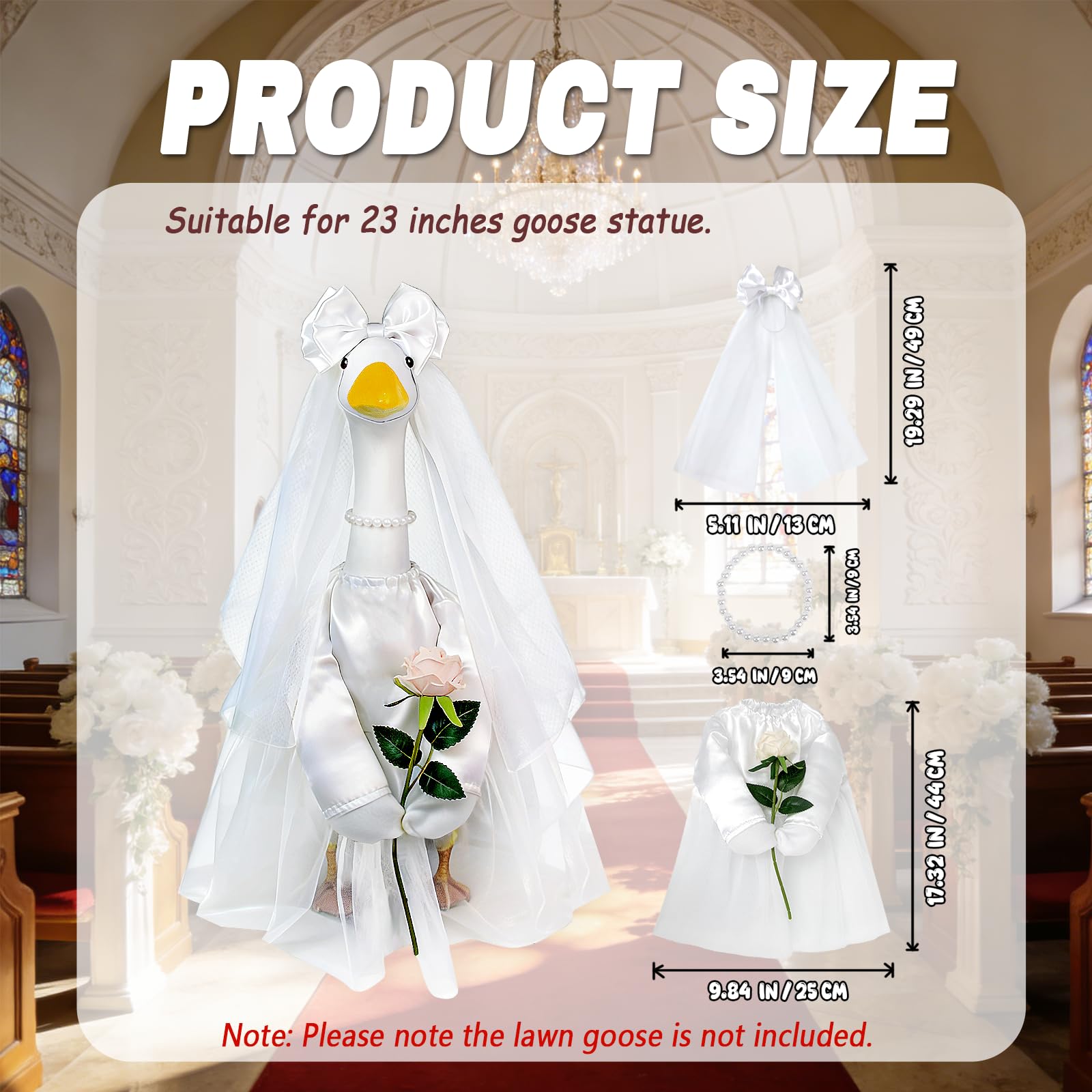 Froklic garden decor features a bride goose as centerpiece