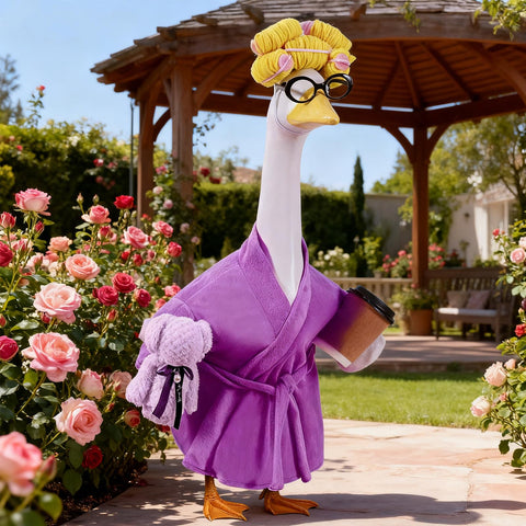 Froklic Lady Porch Goose Coffee Cup accessory enhances playful garden scenes