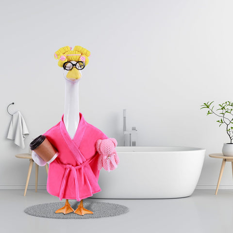Froklic Lady Porch Goose Outfit yellow wig - adds playful style.