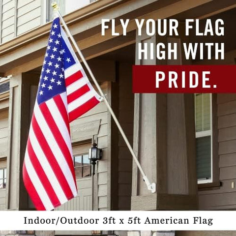 Front Line Flags flag with sewn stripes and brass grommets for reliable wind performance