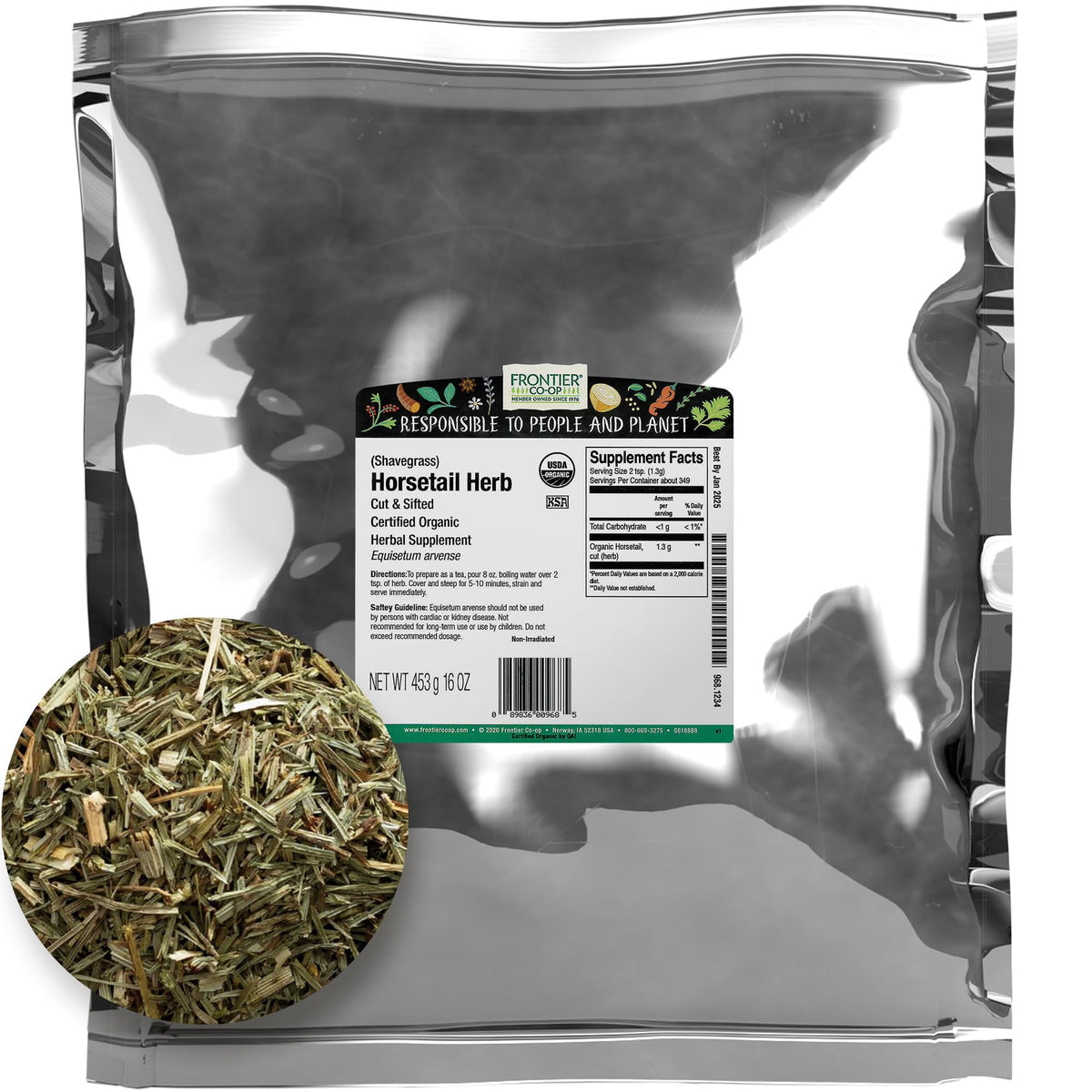 Frontier Co-op horsetail cut and sifted 1lb bulk for tea blends.