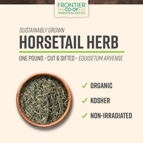 Frontier Co-op horsetail dried herb pile ideal for infusions and blends.
