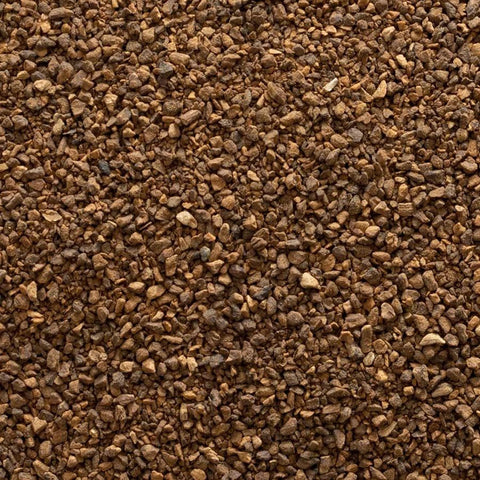 Frontier Co-op roasted dandelion granules ready for tea brewing.