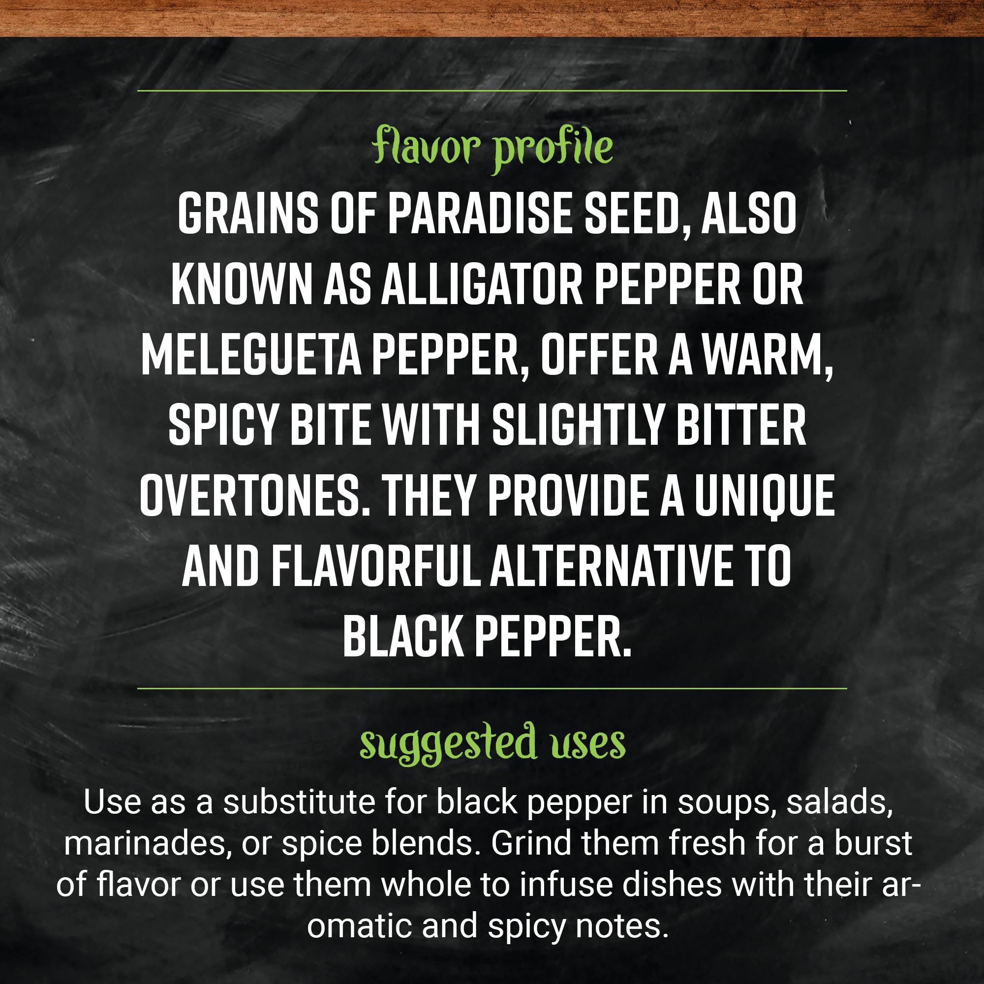 Frontier Co-op grains of paradise in an open spice bottle for bold kitchen experimentation.