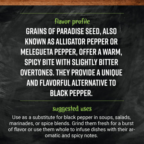 Frontier Co-op grains of paradise in an open spice bottle for bold kitchen experimentation.