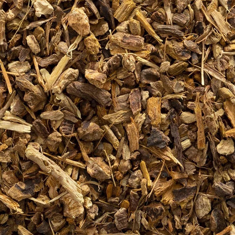 Frontier Co-op Yellowdock root packaging close-up highlights quality and texture.