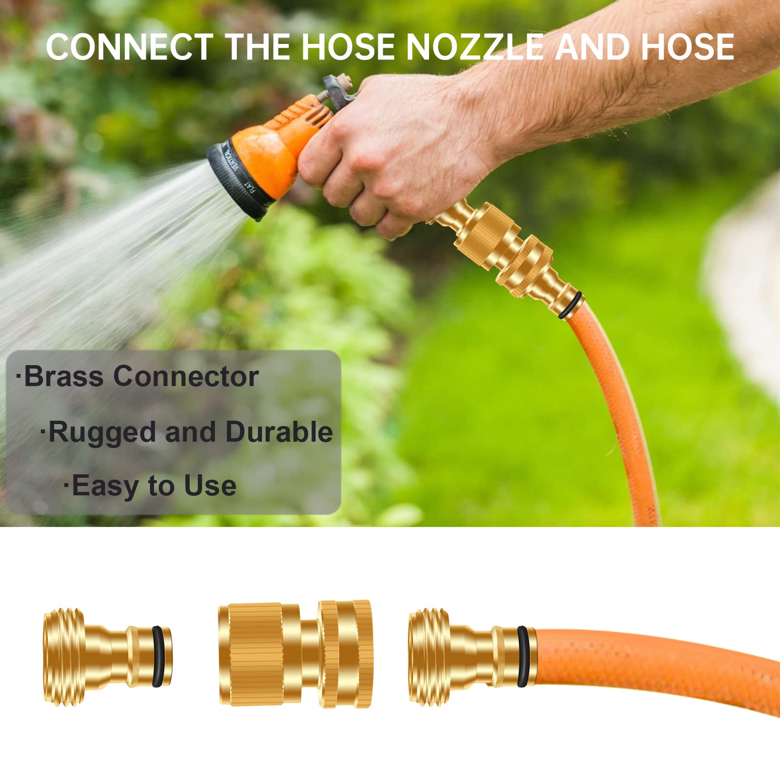 FRQNTKPA no-wrench connection simplifies hose setup.