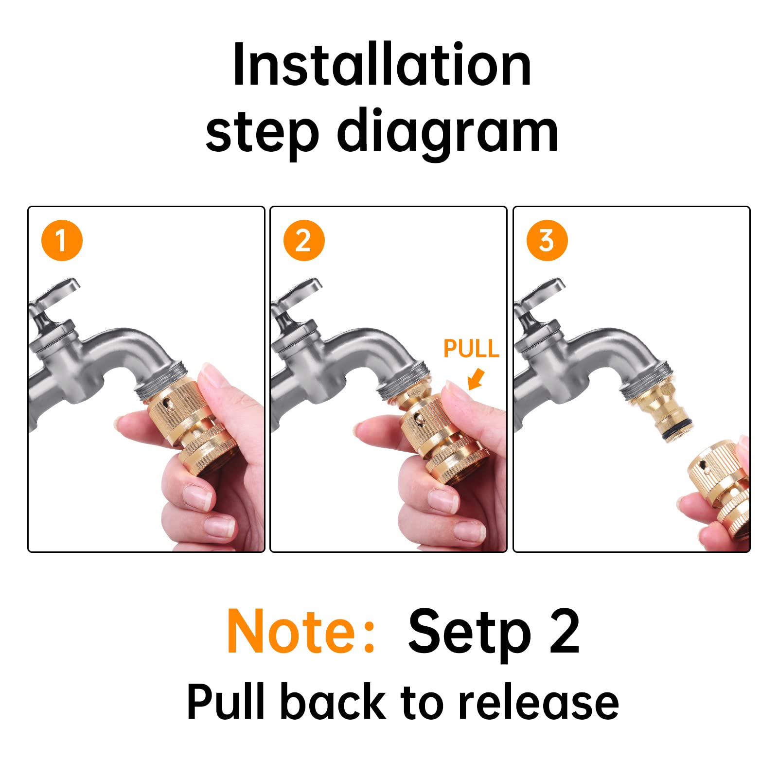FRQNTKPA quick-connect male and female adapters for tool-free setup