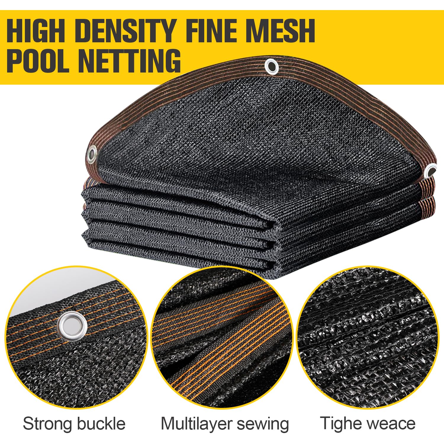 frtzal pool leaf net cover demonstrates sturdy six locking edges with reinforced corners.