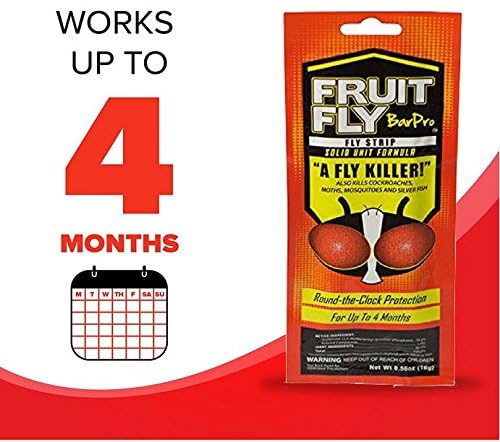 Fruit Fly BarPro strip covers a 5x5x8 ft area for continuous protection.