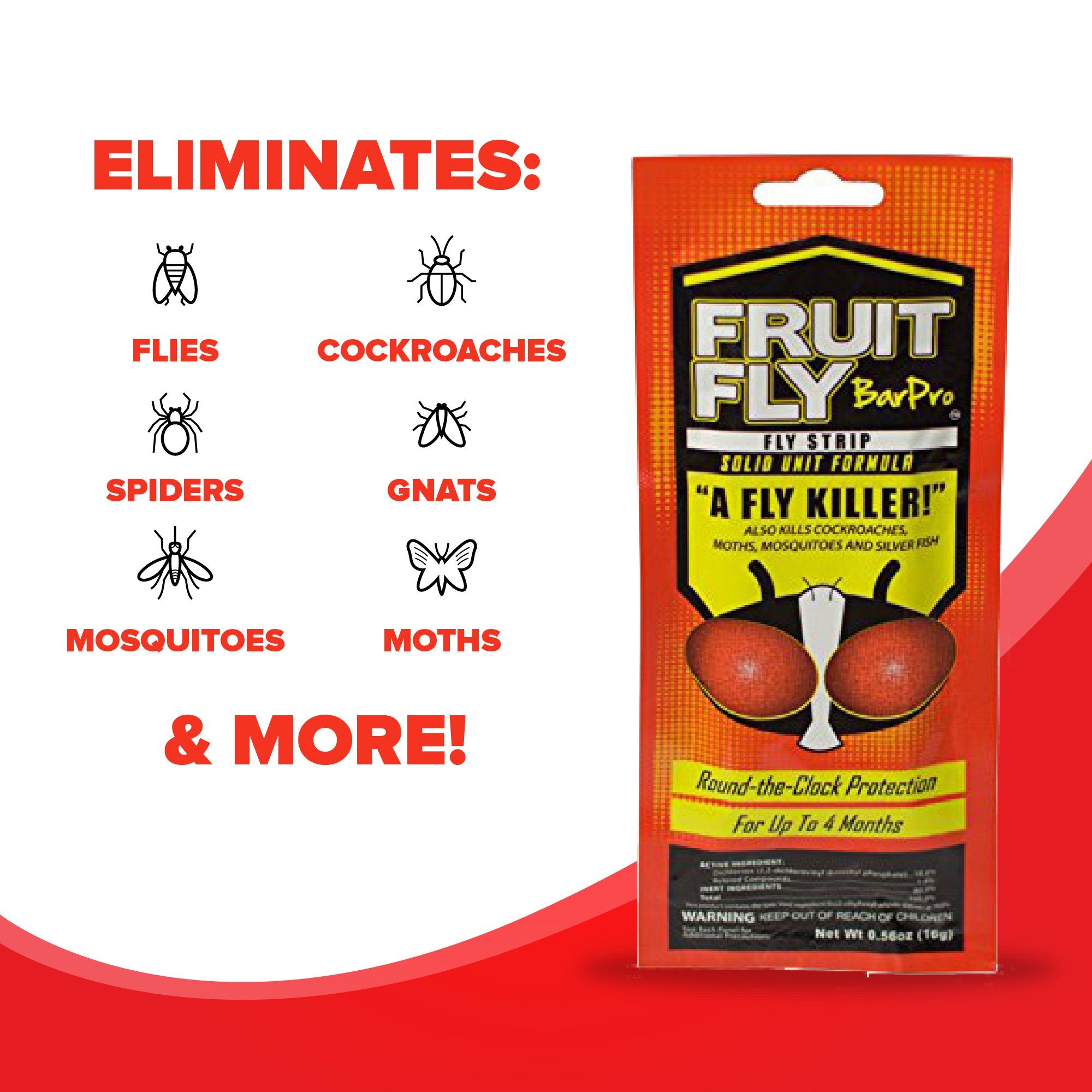 Fruit Fly BarPro strip in an enclosed space covering up to 200 cubic feet