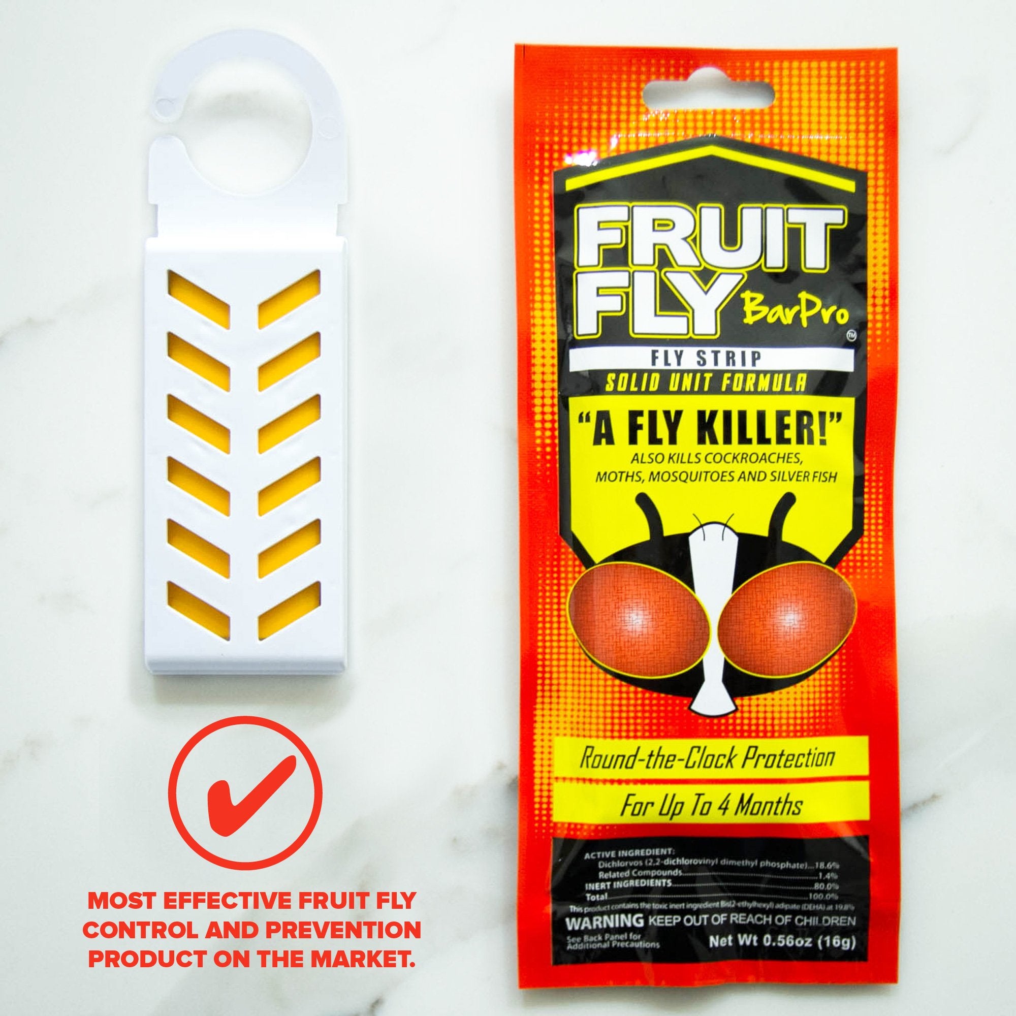 Fruit Fly BarPro strip installed near trash area for continuous protection