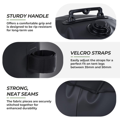 Durable 500D PVC with an O-ring seal reduces leaks.