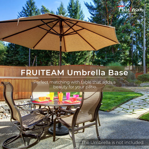 FRUITEAM durable HDPE construction resists weather and rust for long-lasting outdoor use.