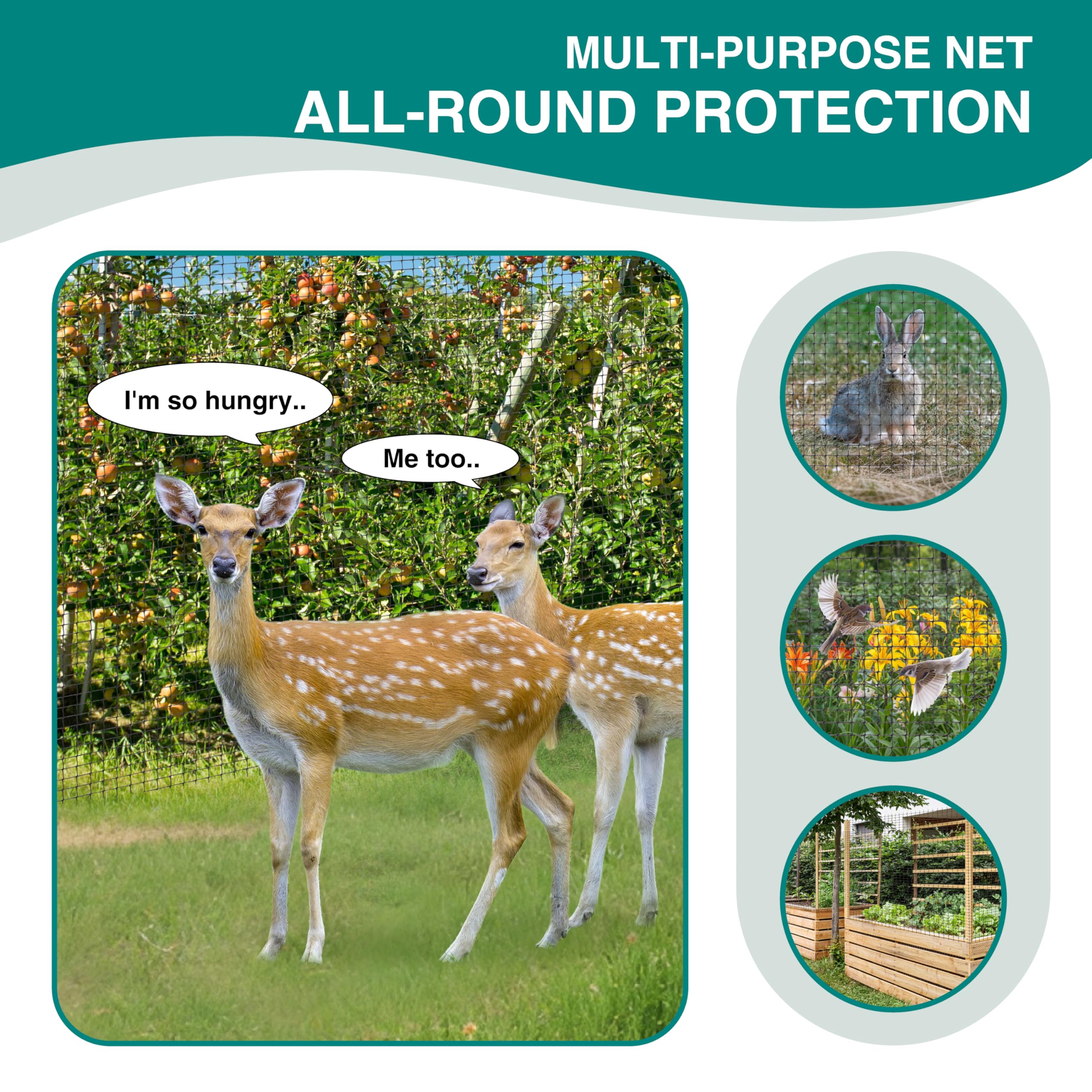 FRUITEAM PP material fence resists corrosion for long-term outdoor use.