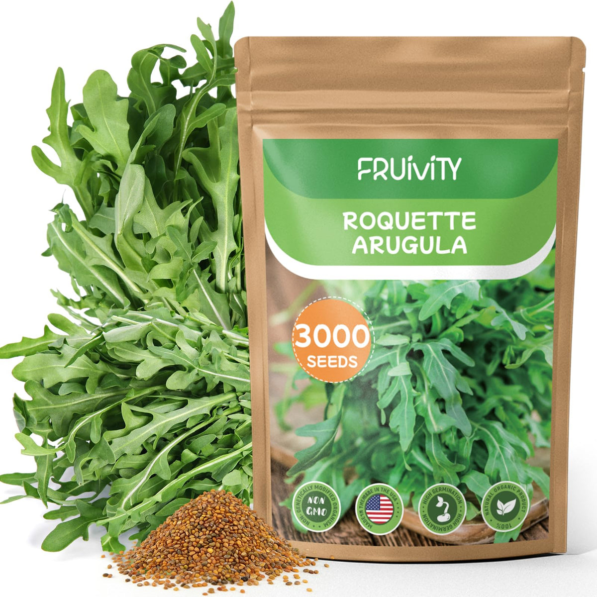 Fruivity 3000+ arugula seeds pack enabling continuous fresh greens