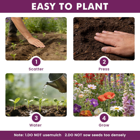 Fruivity high-germination-rate-seeds improve sprouting for quick garden color.