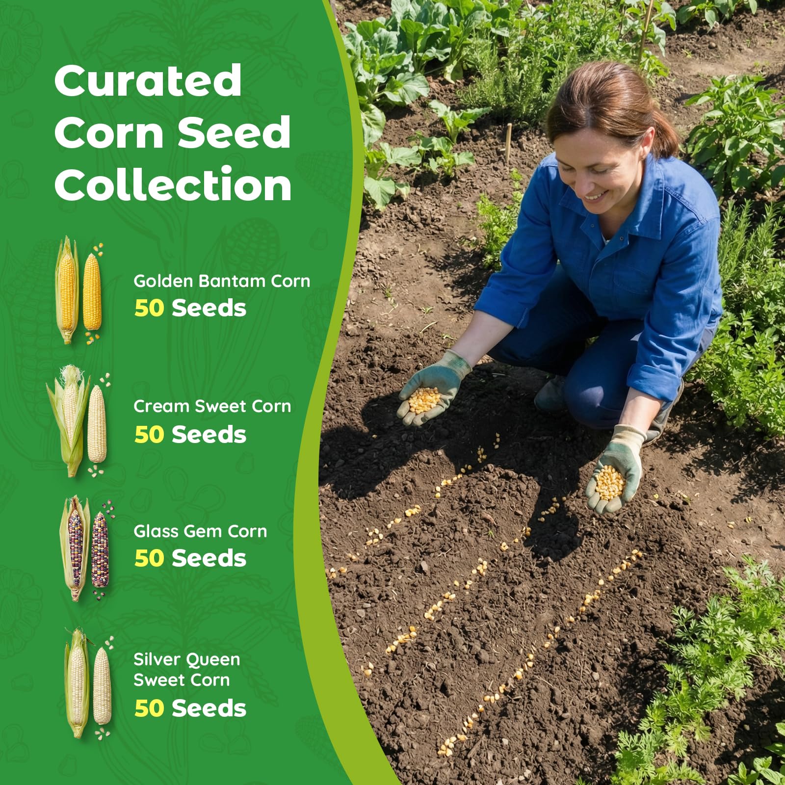 Fruivity Home garden setup with corn seeds demonstrates beginner-friendly planting.