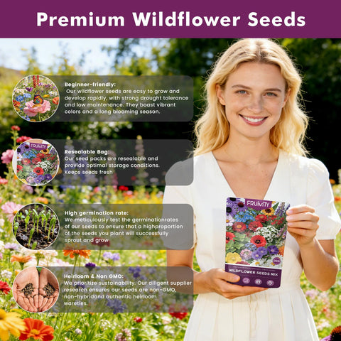 Fruivity pollinator-attracting-wildflowers invite bees and butterflies to your garden.