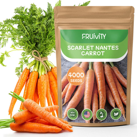 Fruivity Scarlet Nante carrot seeds pack closeup for organic home gardening and abundant harvest