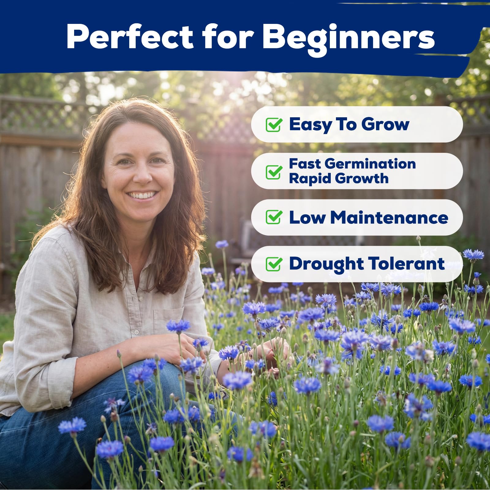 Fruivity wildflower seeds planting instruction image highlighting easy sowing for beginners.