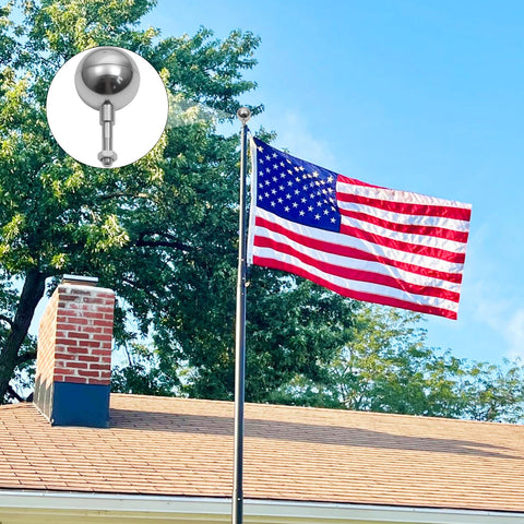 Frunke 3 inch ball head topper fits most flagpoles for quick upgrading.