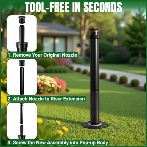 FRUSSONIA 5-inch height extension prevents blockage and promotes even coverage