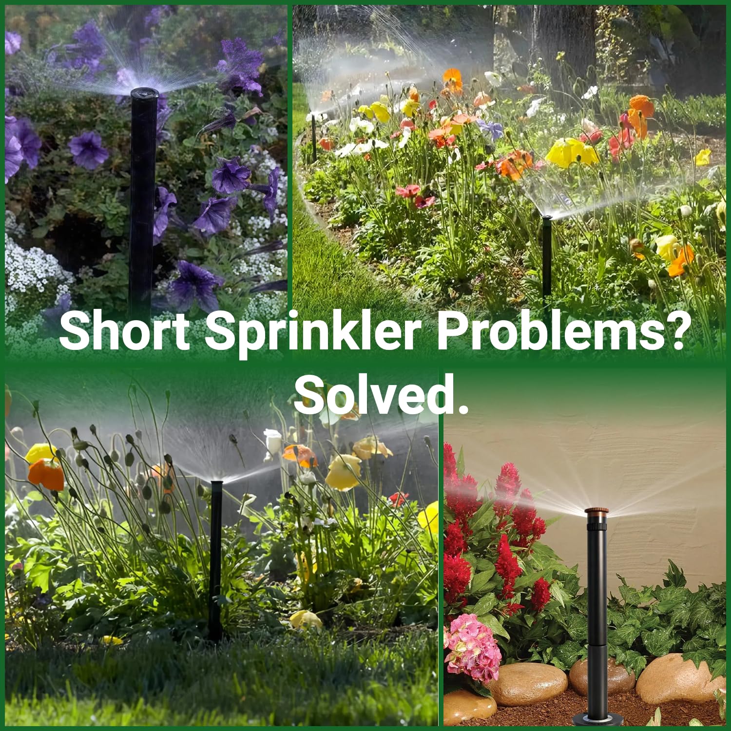 FRUSSONIA riser extension redirects water around sidewalks and dense shrubs effectively