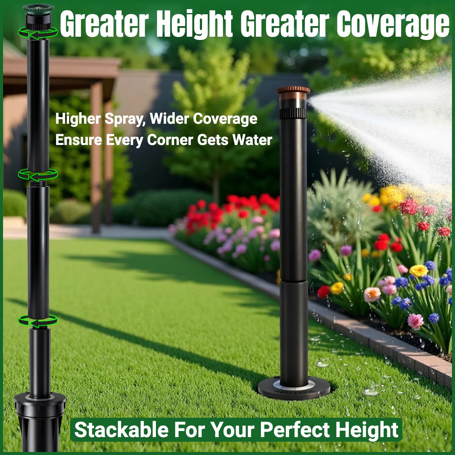FRUSSONIA riser extension compatible with Rain Bird 1800 series delivers leak-free setup