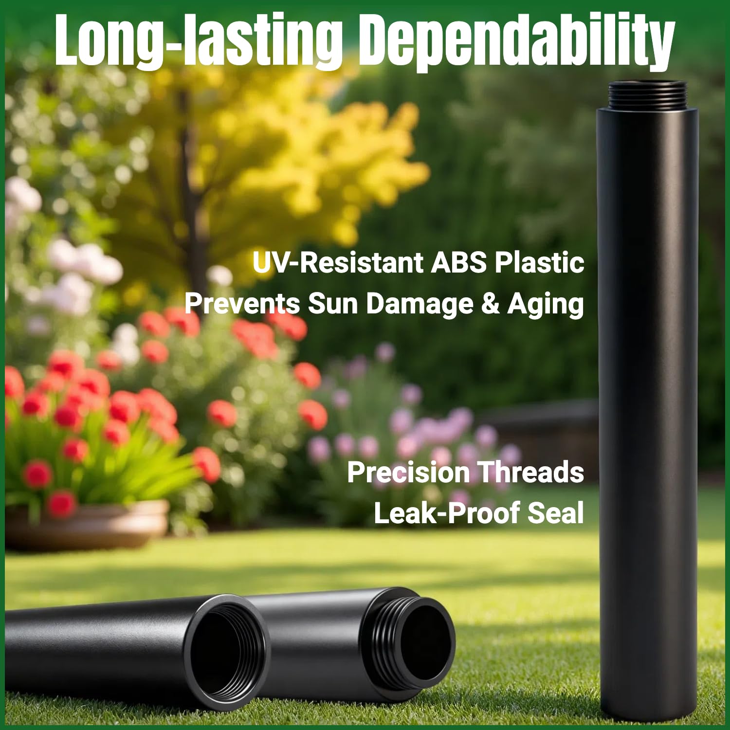 FRUSSONIA UV-resistant ABS riser extension withstands sun exposure for durable lawns