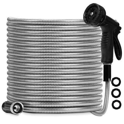 FrutPunch garden hose 50ft with aluminum-copper connector improves leak resistance