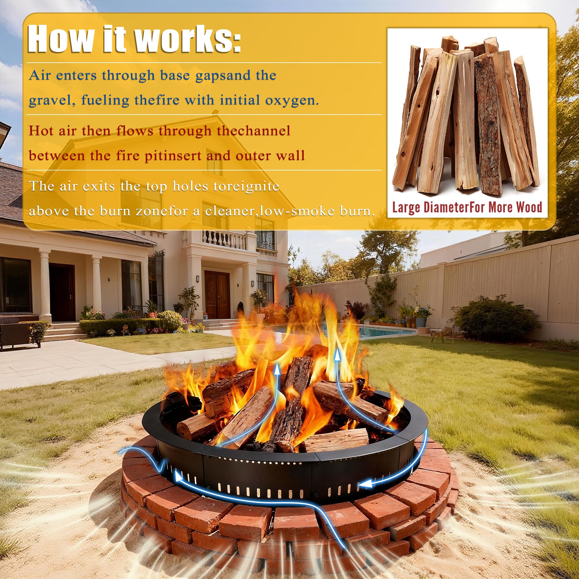 Fruyyzl patio-bonfire reduced-smoke evenings for closer chats