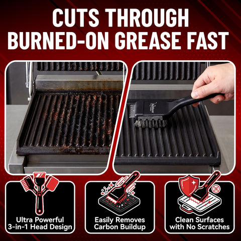 FryOilSaver extended ergonomic handle supports comfortable, precise cleaning
