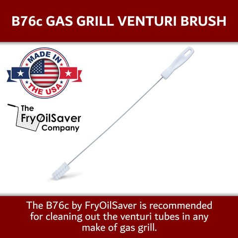 FryOilSaver Co long-flexible-brush reaches deep burner tubes for thorough cleaning