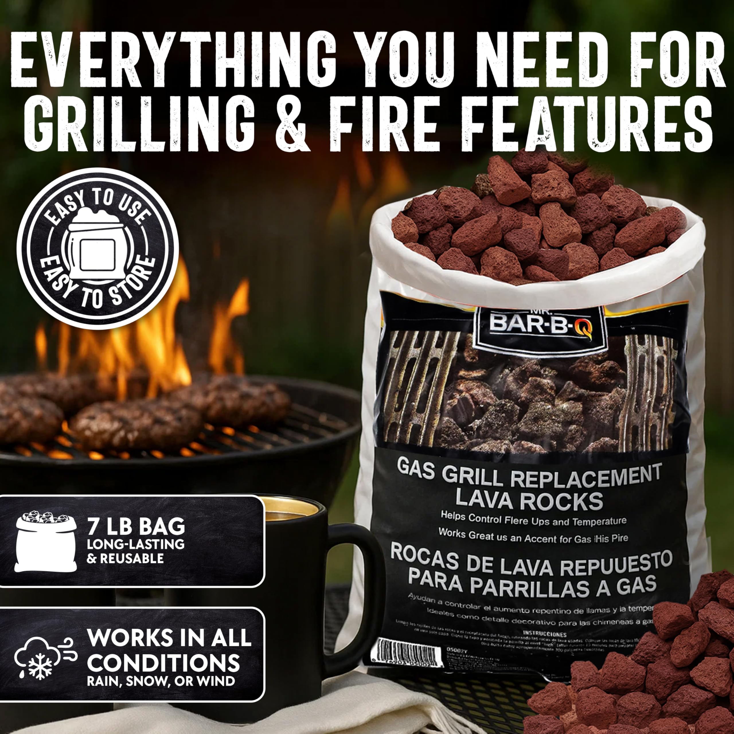 FryOilSaver lava rocks are a clean-burning option replacing logs and ceramics.