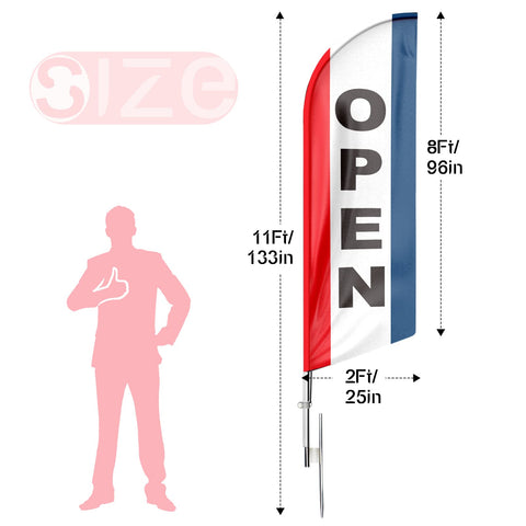 FSFLAG feather flag front display catching daylight to boost storefront visibility
