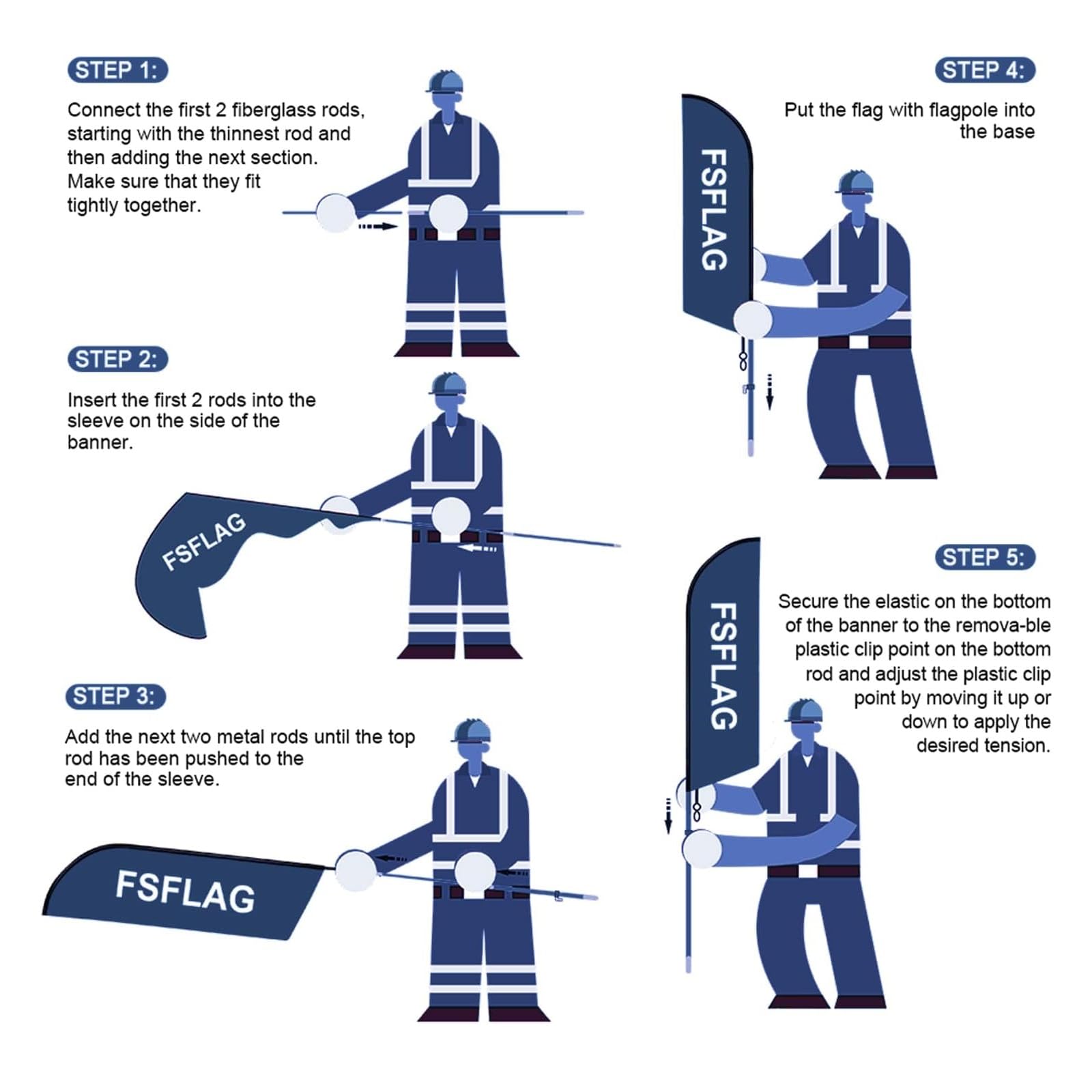 FSFLAG flag pole kit compatibility with swooper shapes like feather or teardrop.