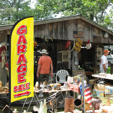 FSFLAG banner visible in crowded areas guiding buyers