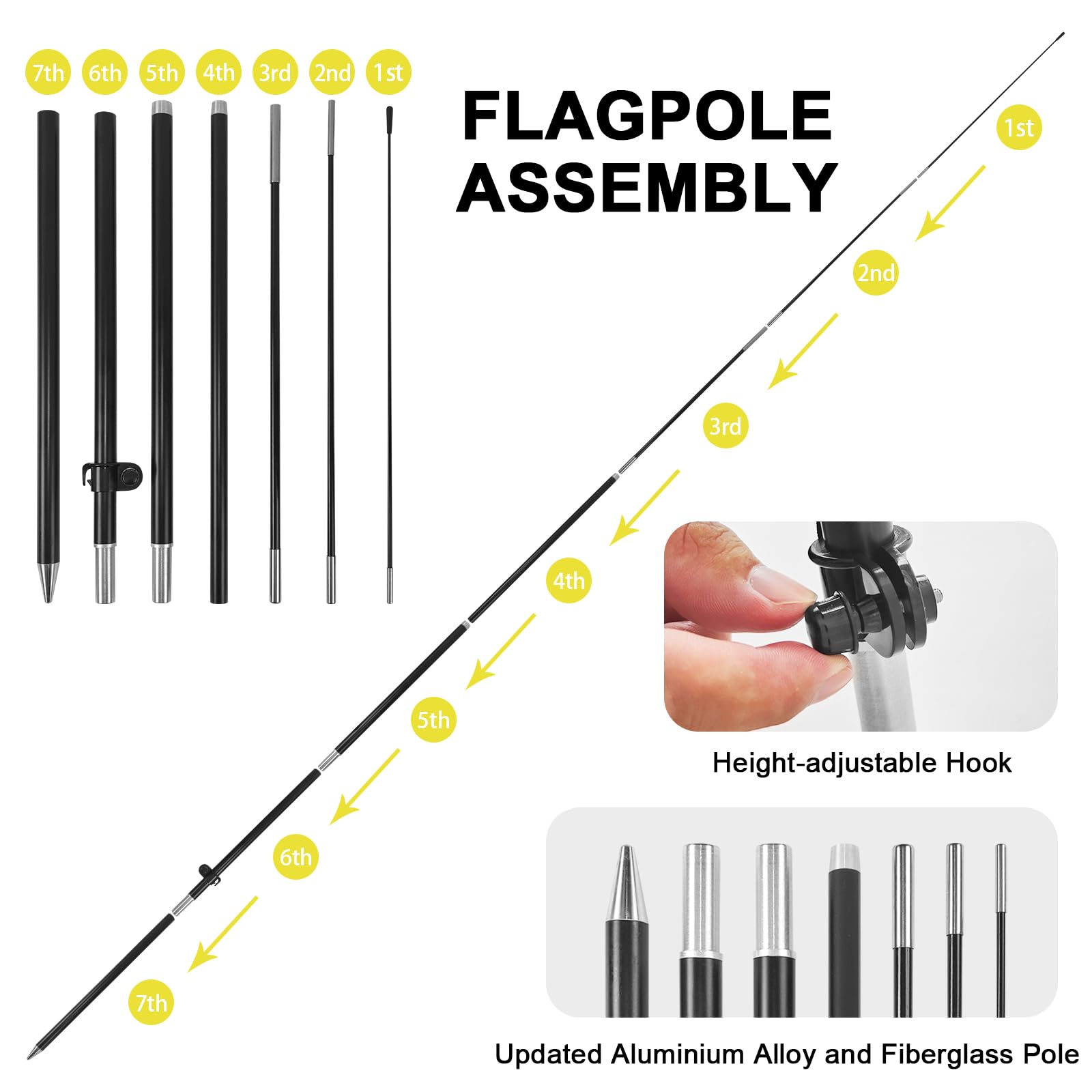 FSFLAG pole and ground stake provide sturdy outdoor display