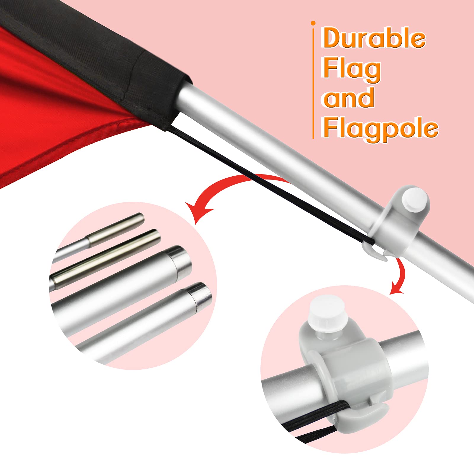 FSFLAG ground stake helps stable display in varying weather conditions