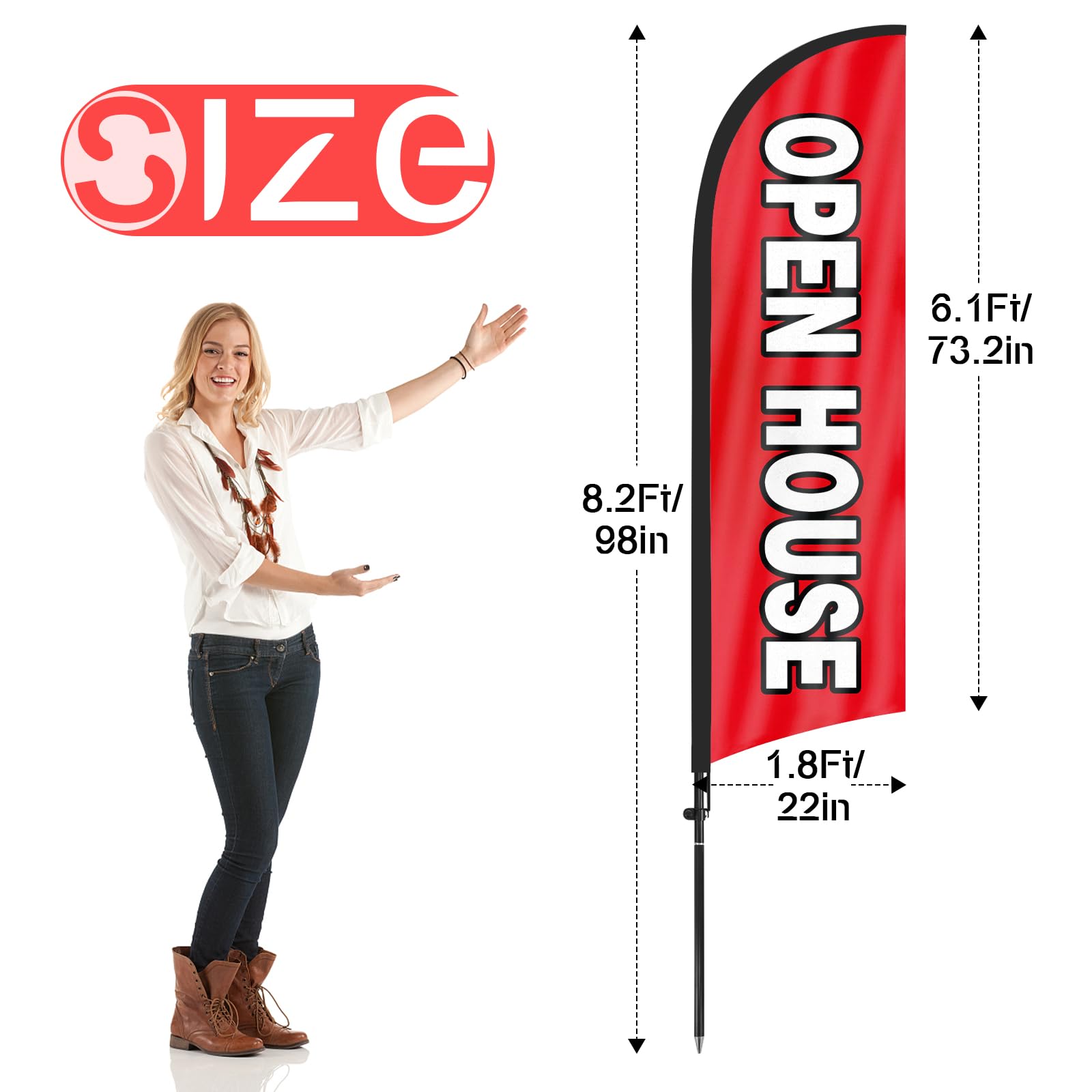 FSFLAG ground stake secures the flag in windy conditions for durable outdoor ads