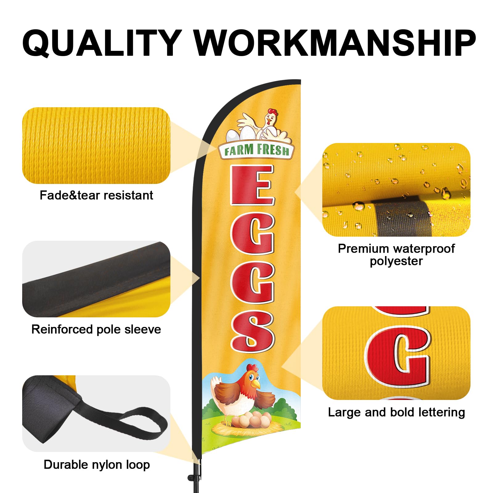 FSFLAG Weatherproof flag kit withstands rain and wind for outdoor use.