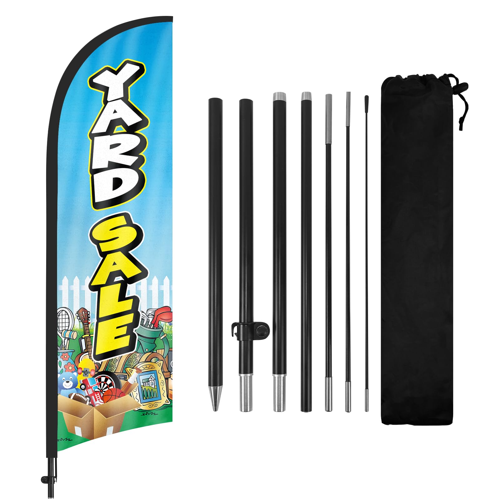 FSFLAG Yard Sale 8ft swooper flag waves to attract customers from afar