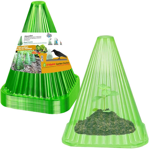 Fshow Garden Cloche Cover 20-Pack protecting seedlings from pests while allowing light