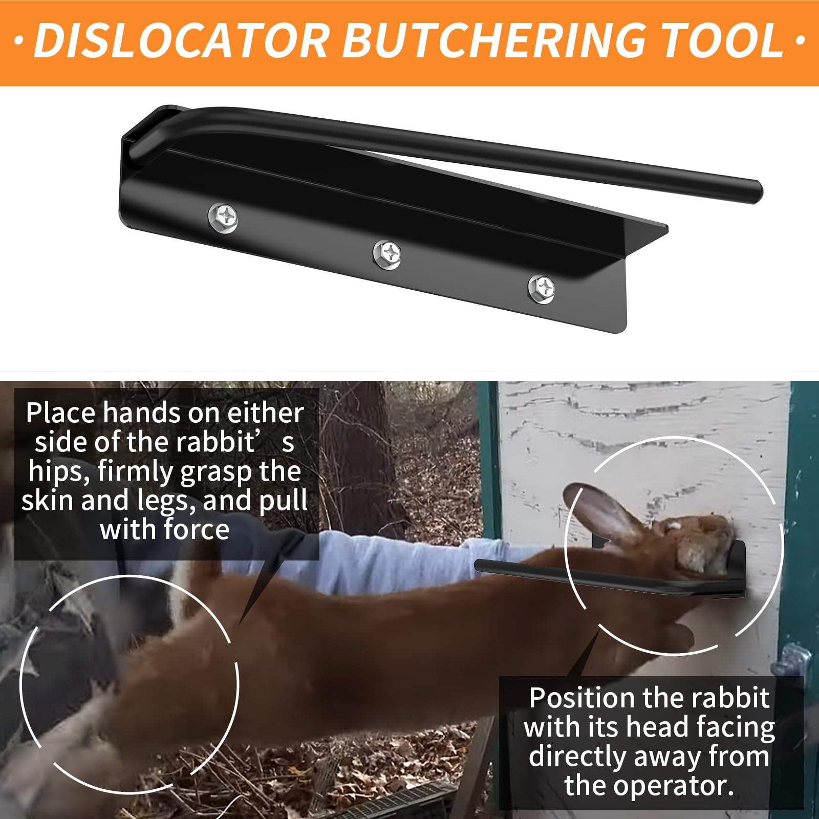FSNIWEKO skinning tool holds rabbits securely for clean, efficient skinning in outdoor settings.